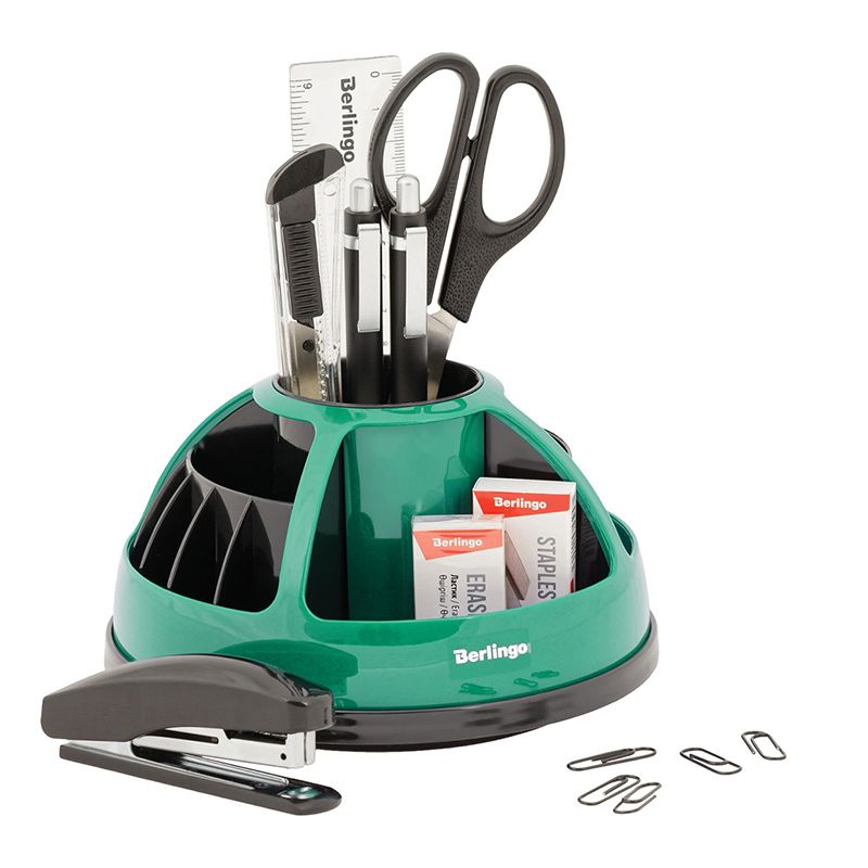 Набор канцелярский  9пр. "Berlingo" черный-зеленый /6/