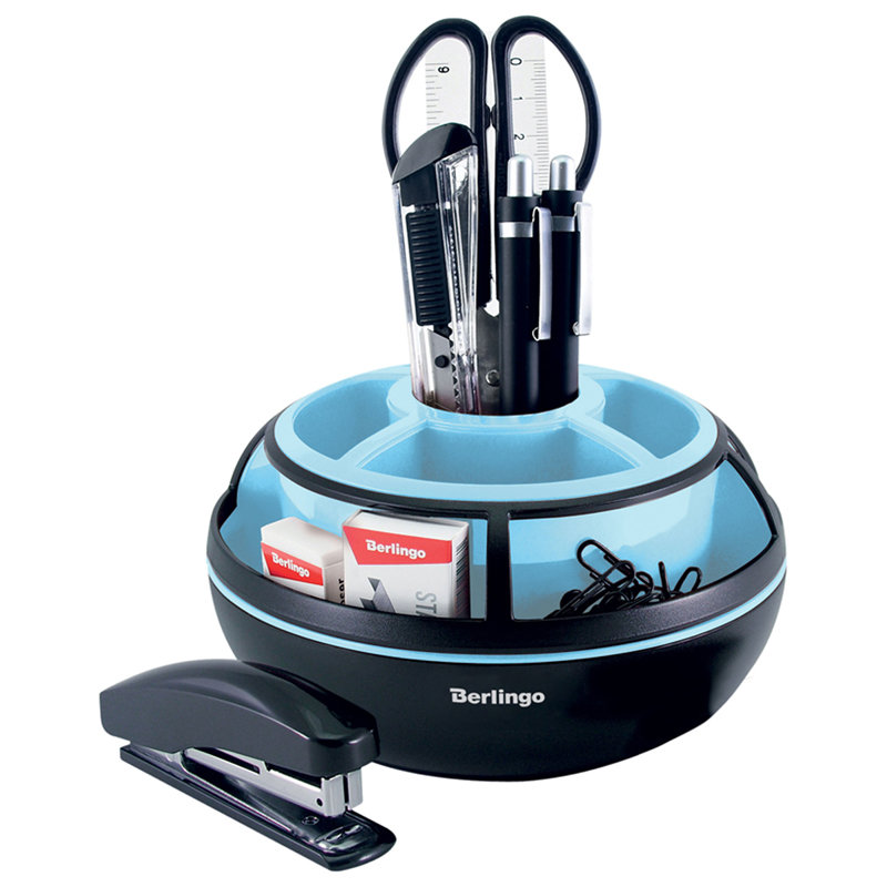 Набор канцелярский  9пр. "Berlingo Instinct" черный-аквамарин /1/