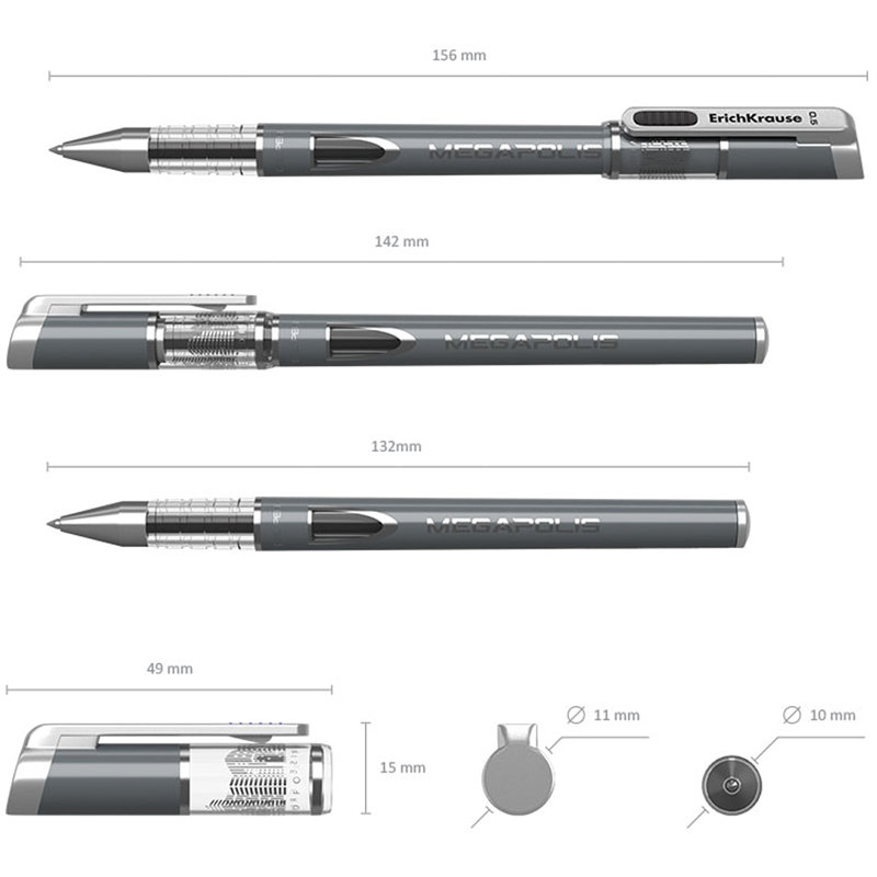 Ручка гелевая черная "Megapolis gel" 0,5мм /12/