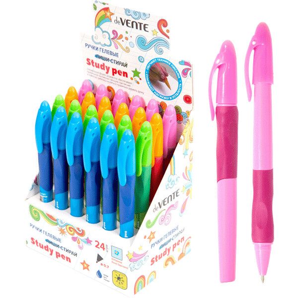 Ручка со стираемыми чернилами "Study Pen" гелевая синяя для левшей /24/