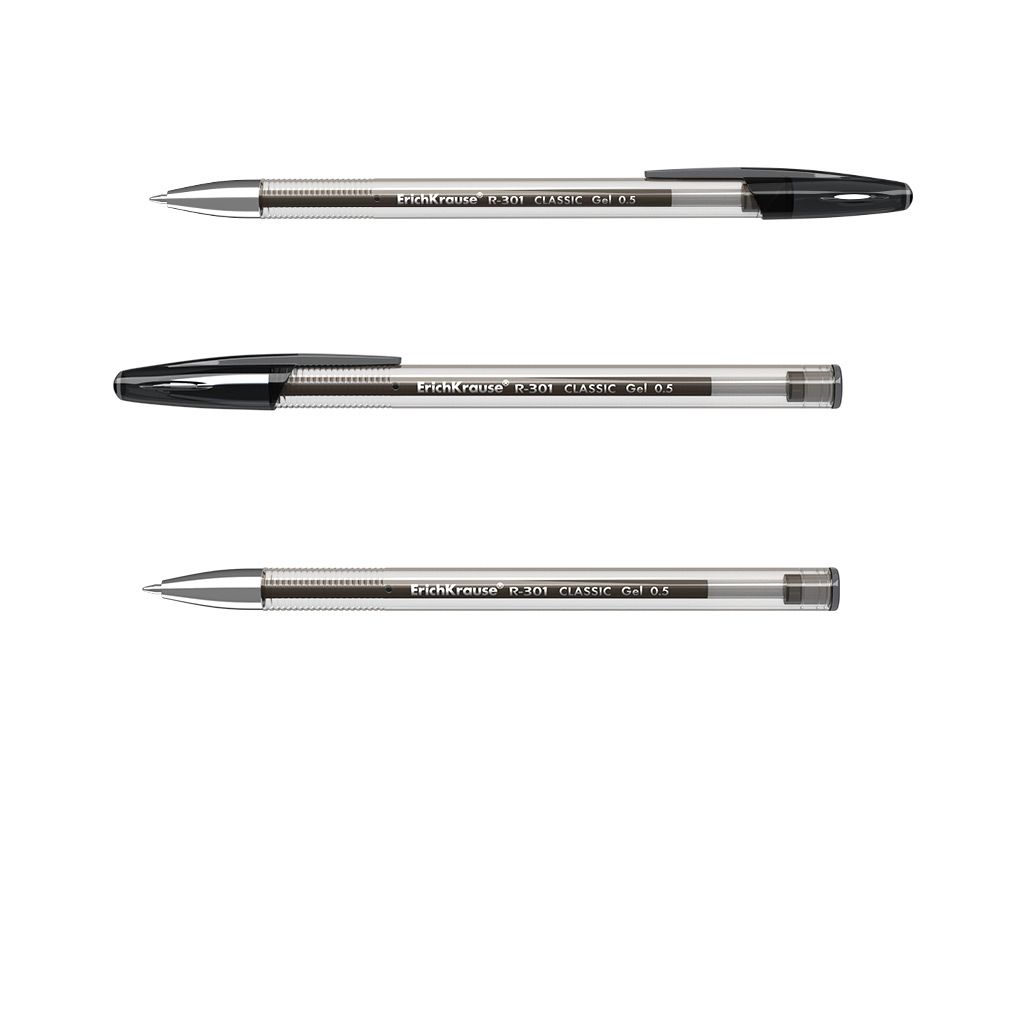 Ручка гелевая черная Erich Krause "R-301 Classic Gel Stick" 0,5 /12/