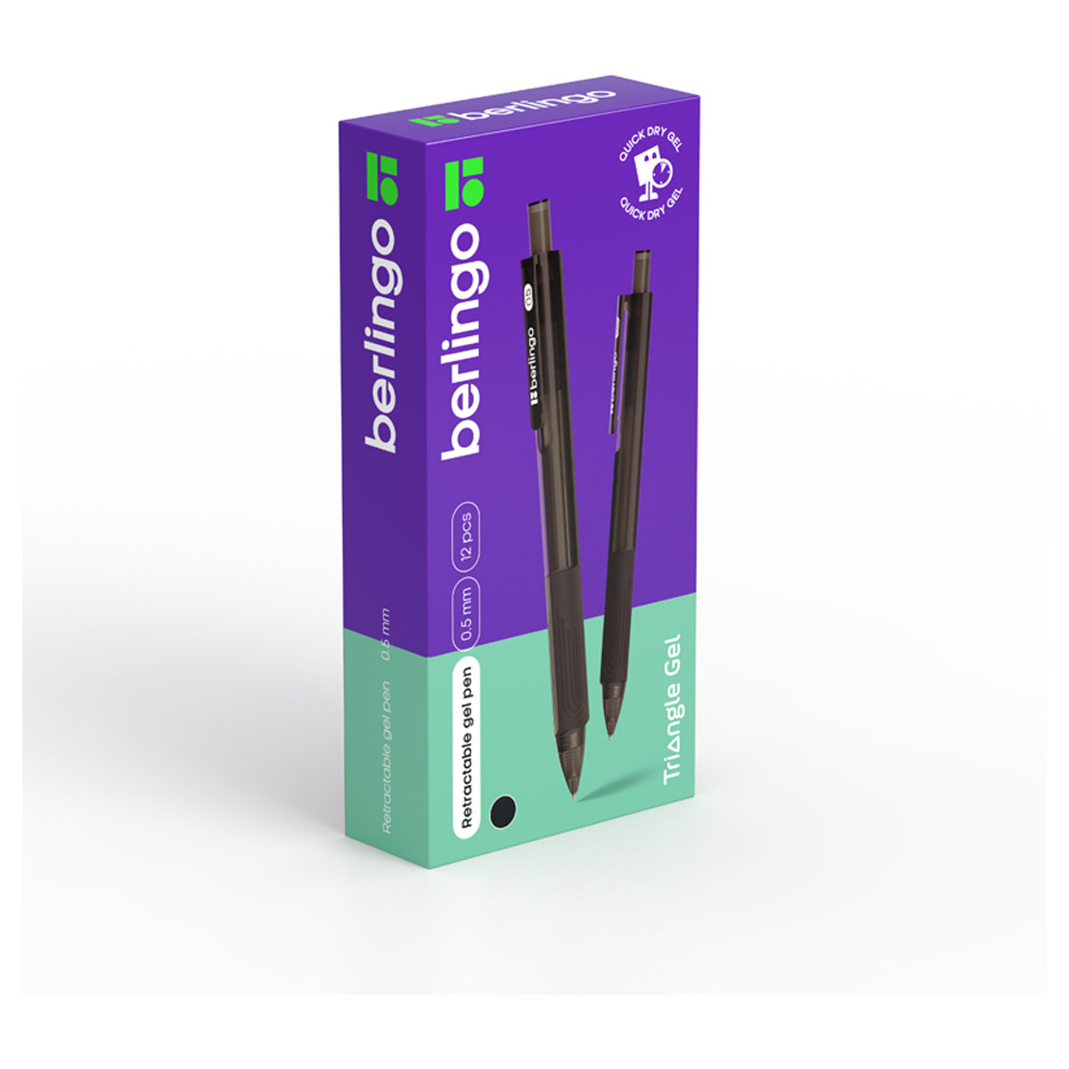 Ручка гелевая авт. черная Berlingo "Triangle gel RT", 0,5мм, с грипом /12/