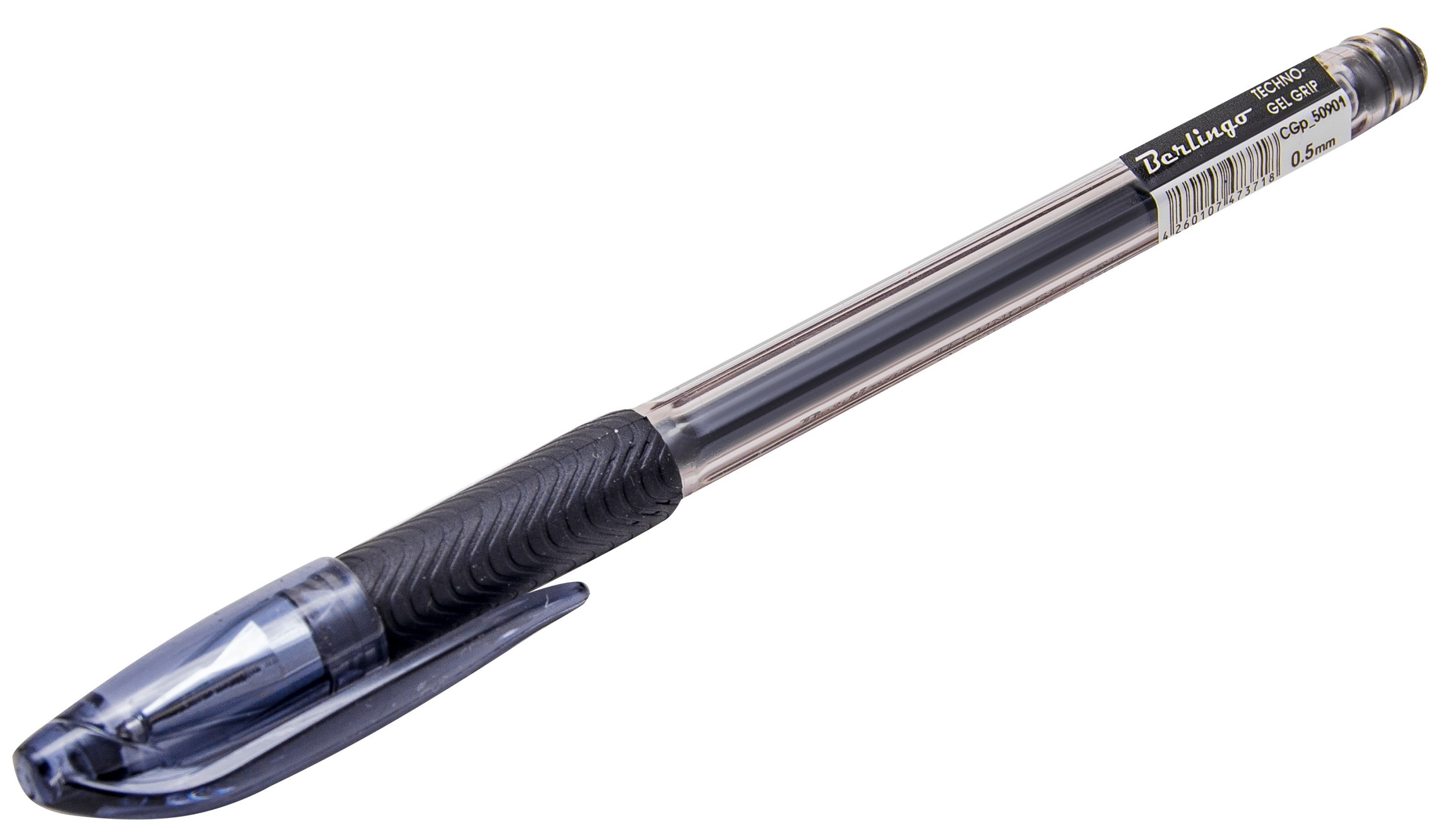 Ручка гелевая черная Berlingo "Techno-Gel Grip" 0,5мм. /12/