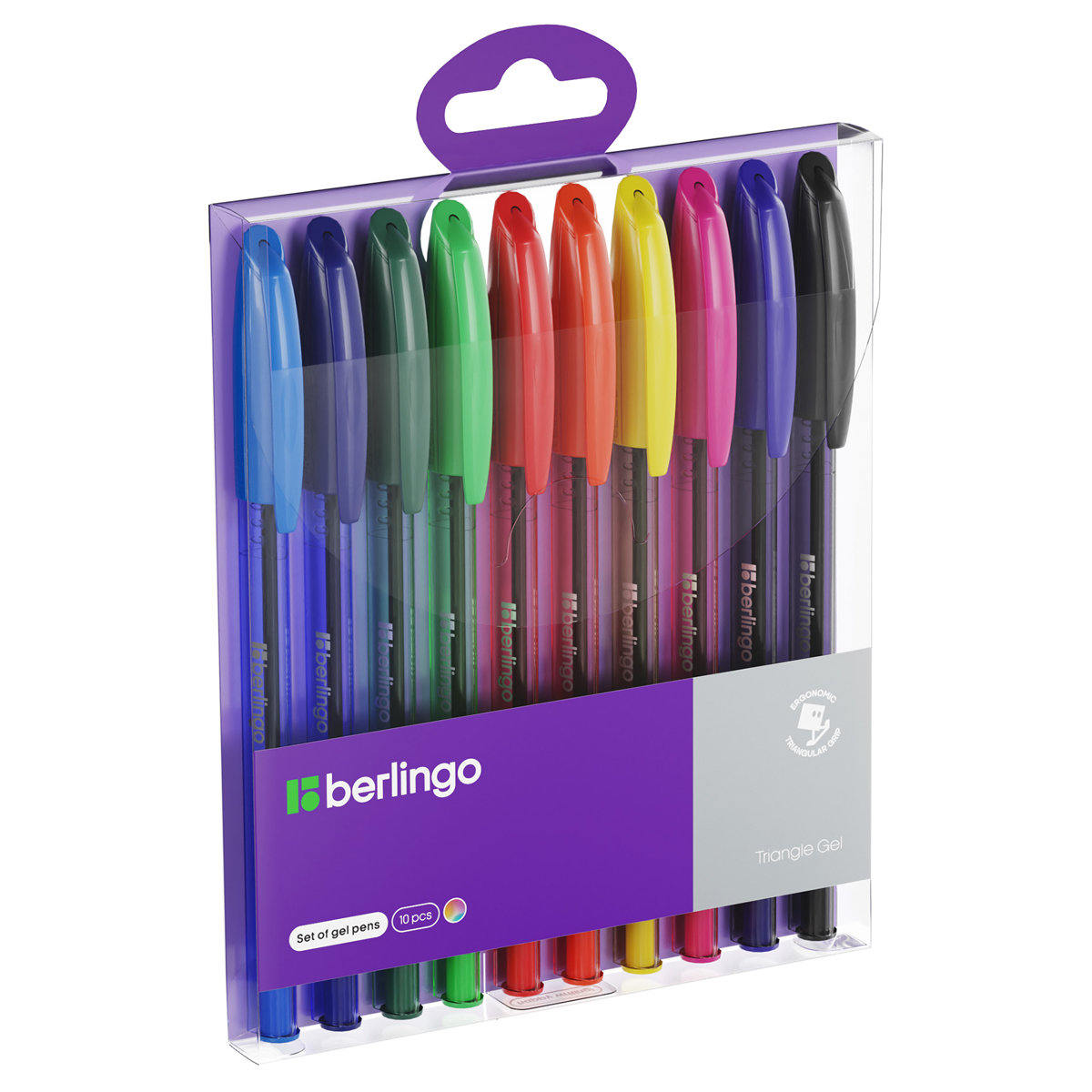 Ручки гелевые набор 10цв. "Triangle Gel" 0,5мм /10/