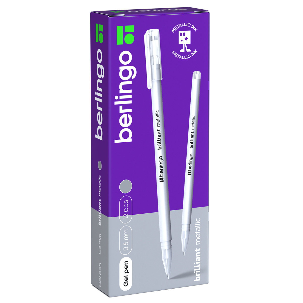 Ручка гелевая белая "Brilliant Pastel" 0,8мм пастель /12/