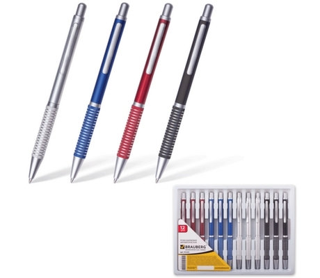 Ручка металлическая BRAUBERG "Breeze" 1,0мм. корпус в ассортименте /12/