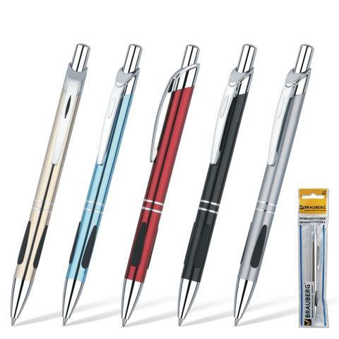 Ручка металлическая BRAUBERG "Министр" 1,0мм. корпус в ассортименте /25/