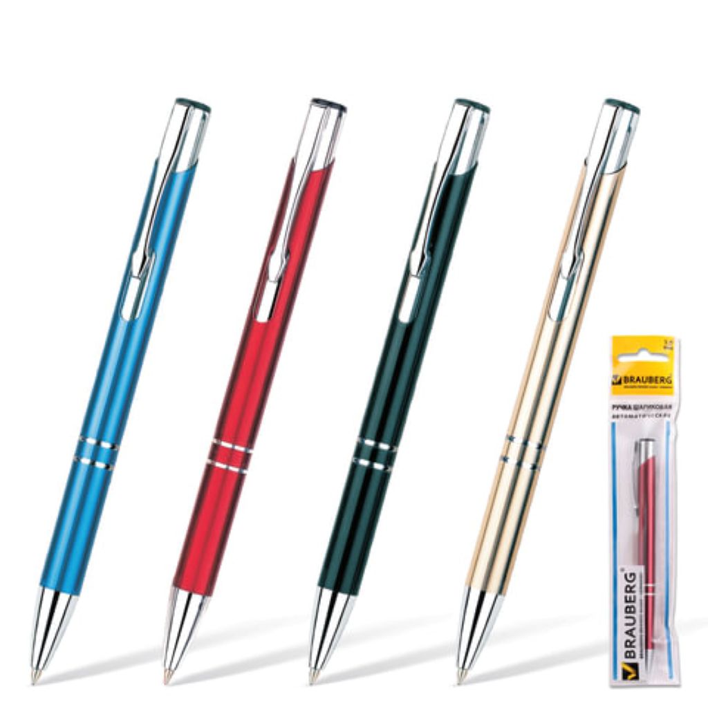 Ручка металлическая BRAUBERG "Win" 1,0мм. корпус в ассортименте /25/