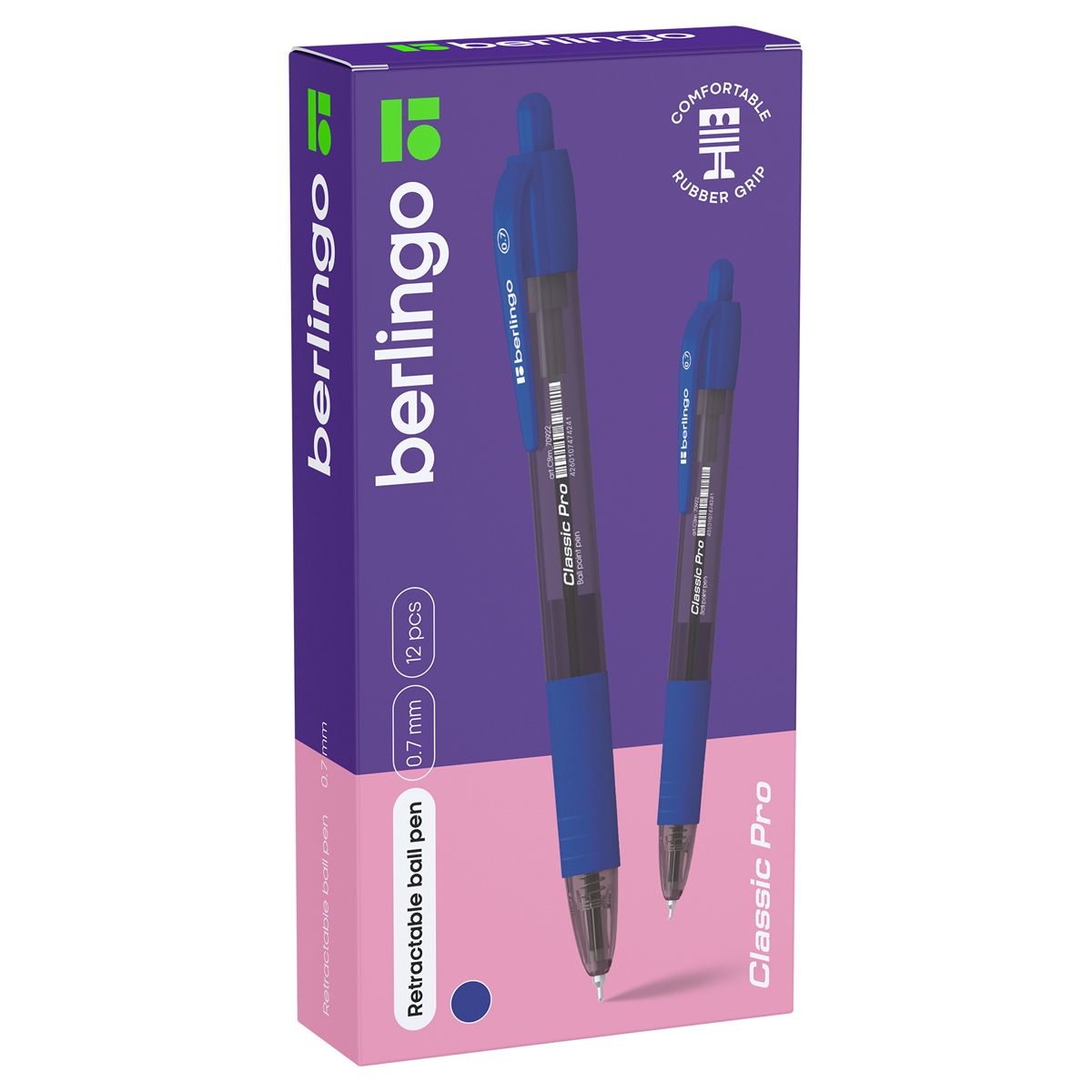Ручка шариковая автоматическая синяя Berlingo "Classic Pro" 0,7мм. /12/