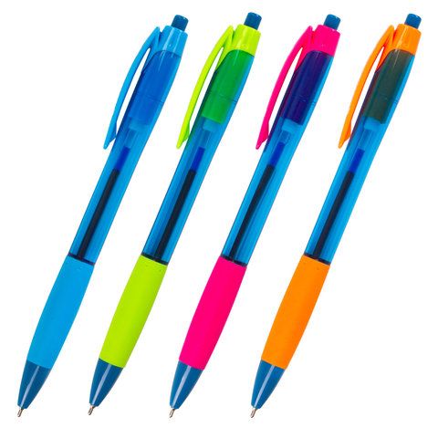 Ручка шариковая автоматическая синяя "BRAUBERG"  "Fruity RG" 0,7мм /12/