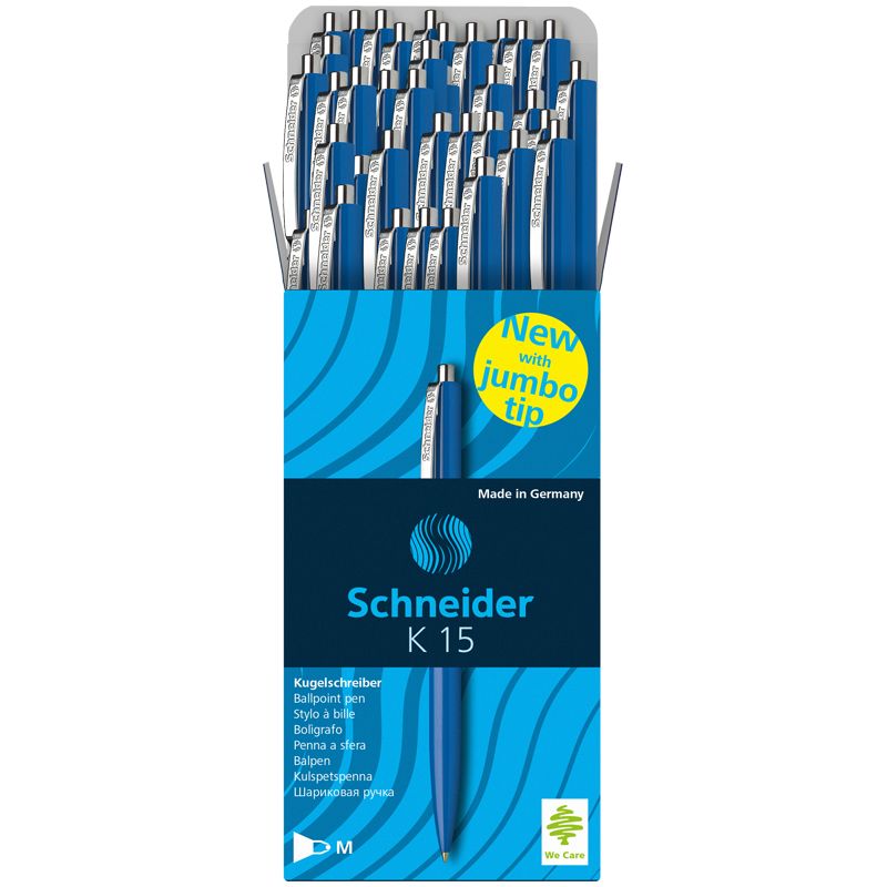 Ручка шариковая автоматическая синяя Schneider "К15" 1мм синий корпус /50/