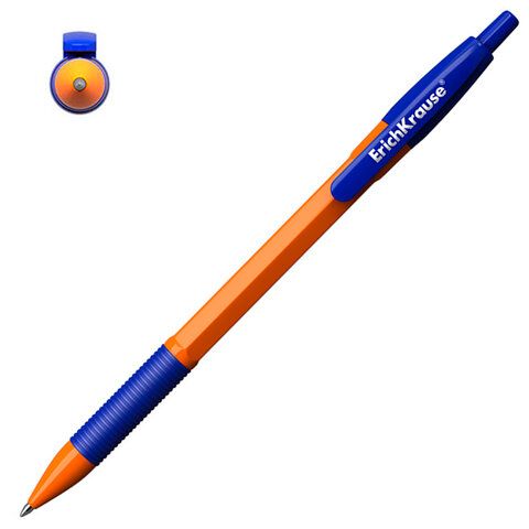 Ручка шариковая автоматическая синяя Erich Krause "R-301 MATIC Orange" 0,7мм. /50/