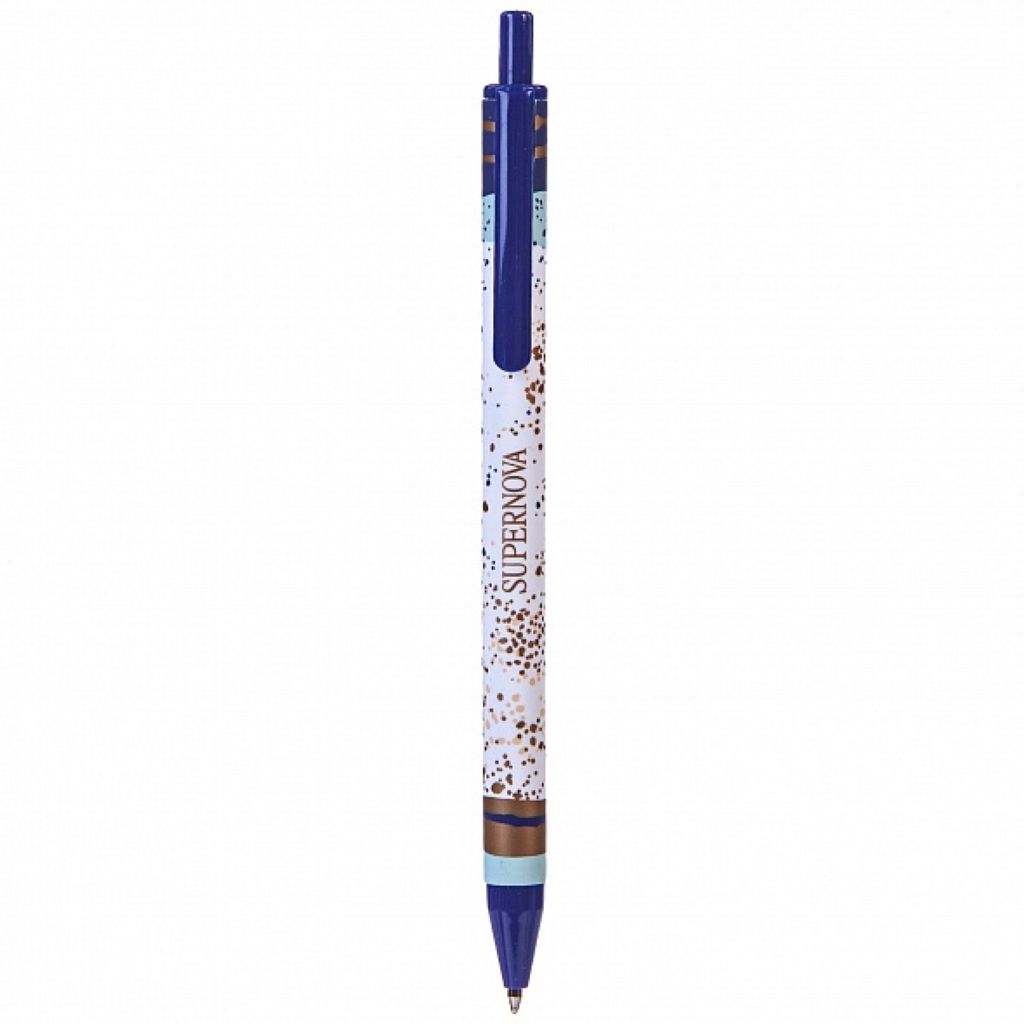 Ручка шариковая автоматическая синяя Hatber "SuperNova"/36/