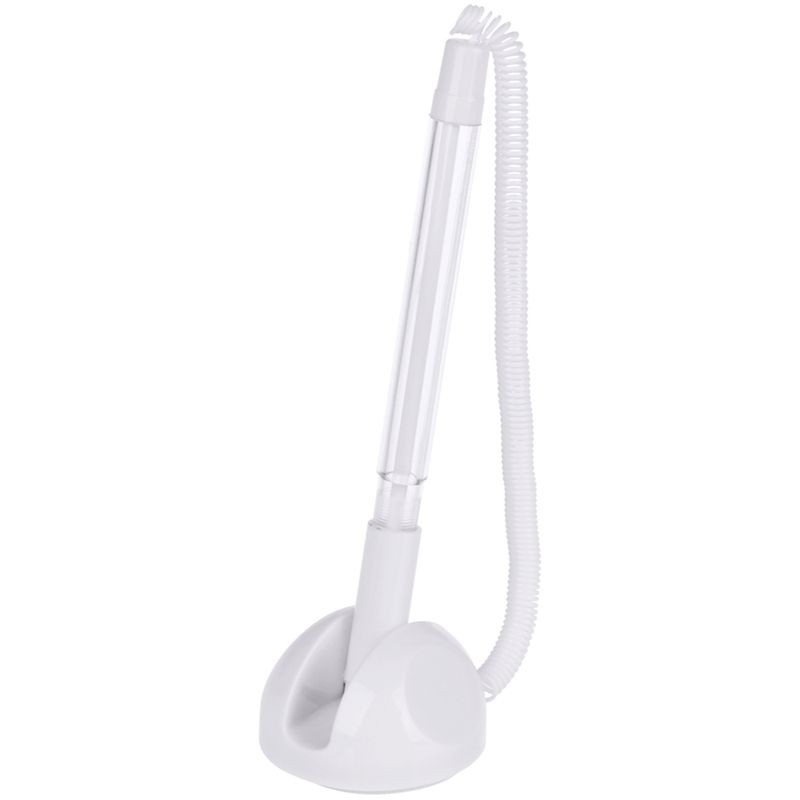 Ручка шариковая синяя на липучке OfficeSpace "Reception" 0.7мм белый корпус /24/