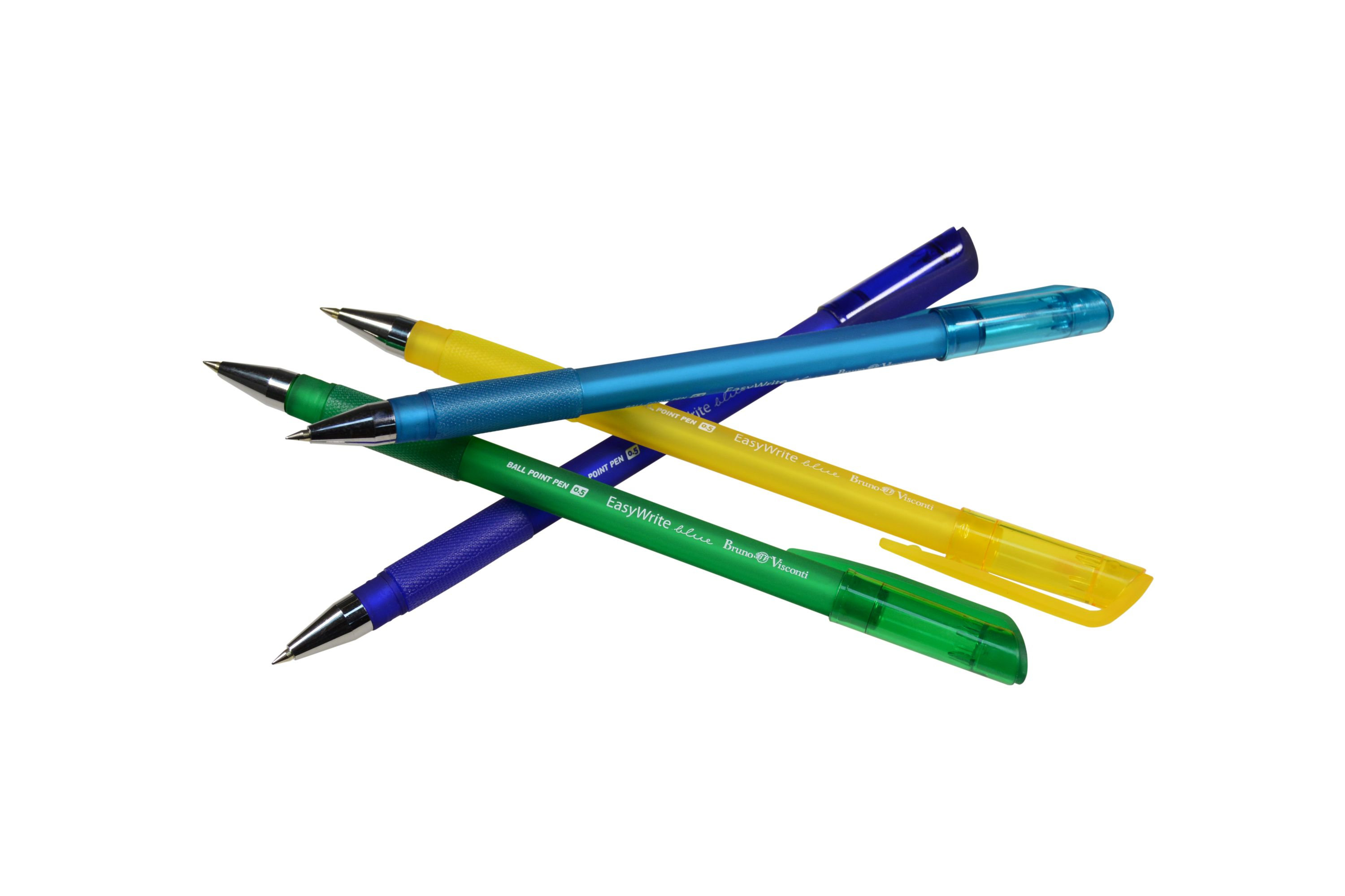 Ручка шариковая синяя "EasyWrite Rio" корпус ассорти 5цв. /24/