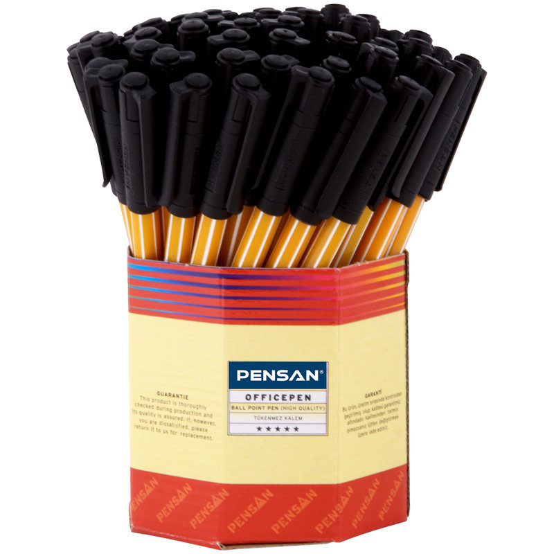 Ручка шариковая черная Pensan "OFFICE" /60/