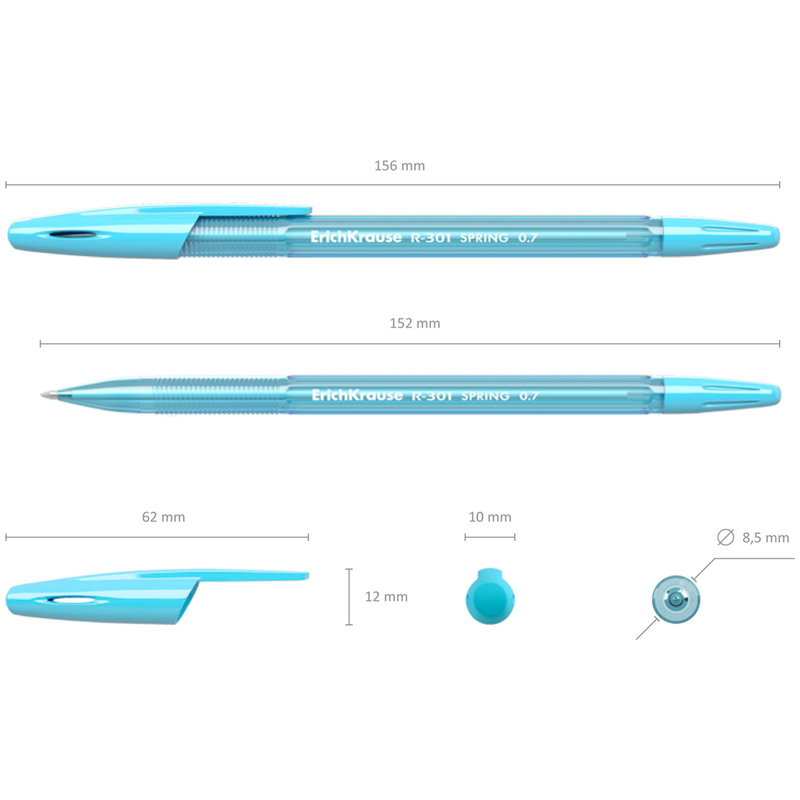 Ручка шариковая синяя Erich Krause "Spring R-301" 0,7мм. /50/