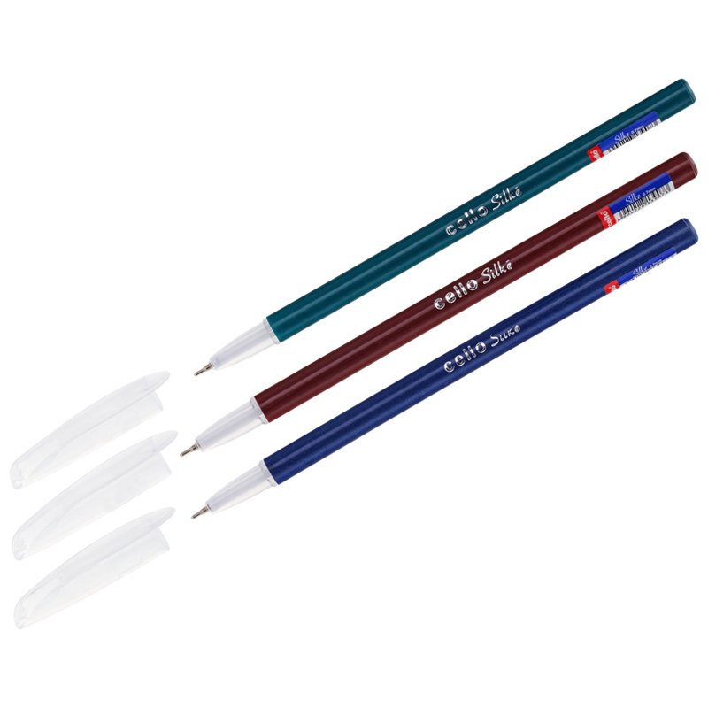 Ручка шариковая синяя Cello "Silke" 0,7мм  корпус ассорти/20/