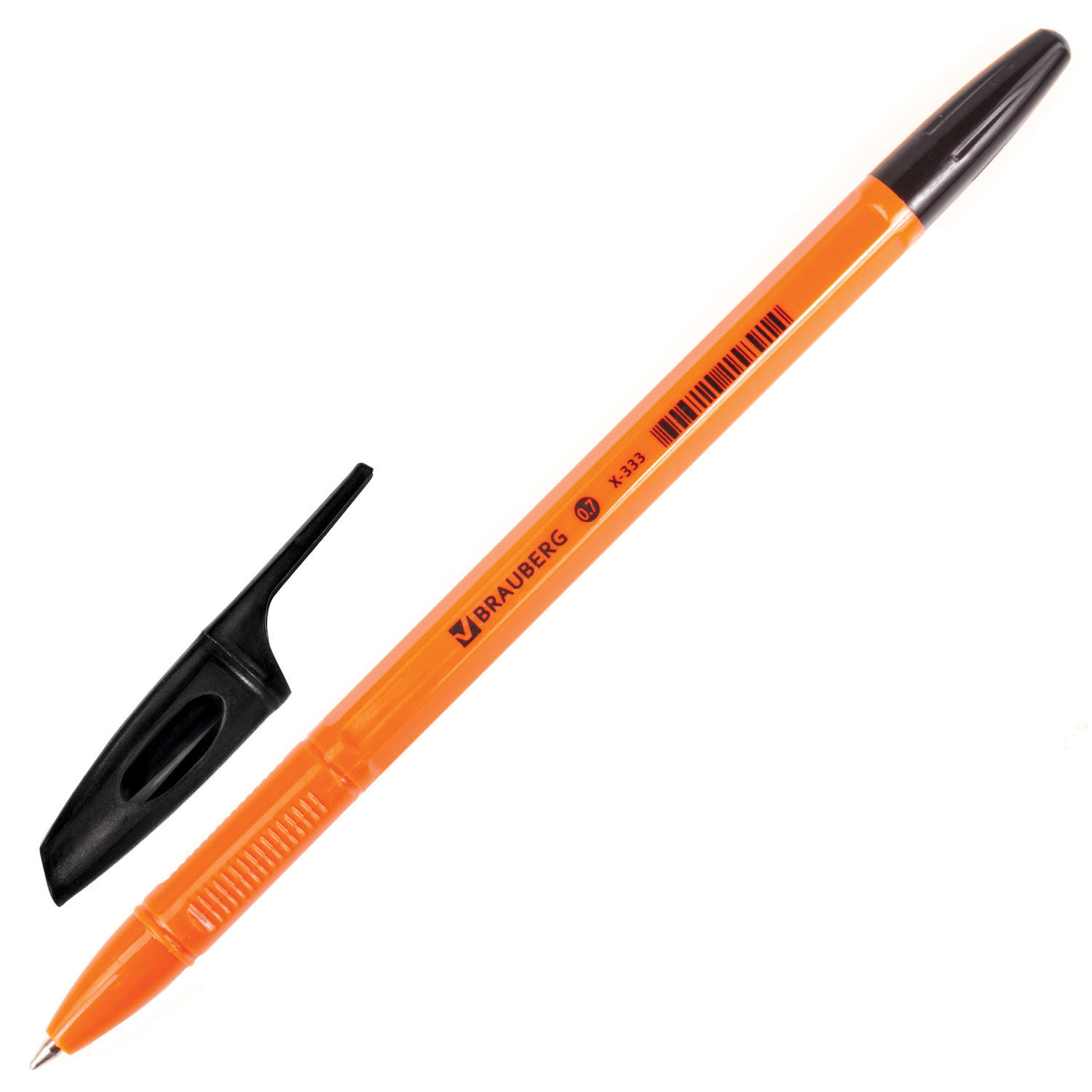 Ручка шариковая черная BRAUBERG "X-333 Orange" 0,7 мм /50/