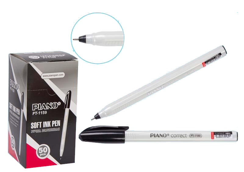 Ручка масляная черная Piano "Сorrect" /50/2000/