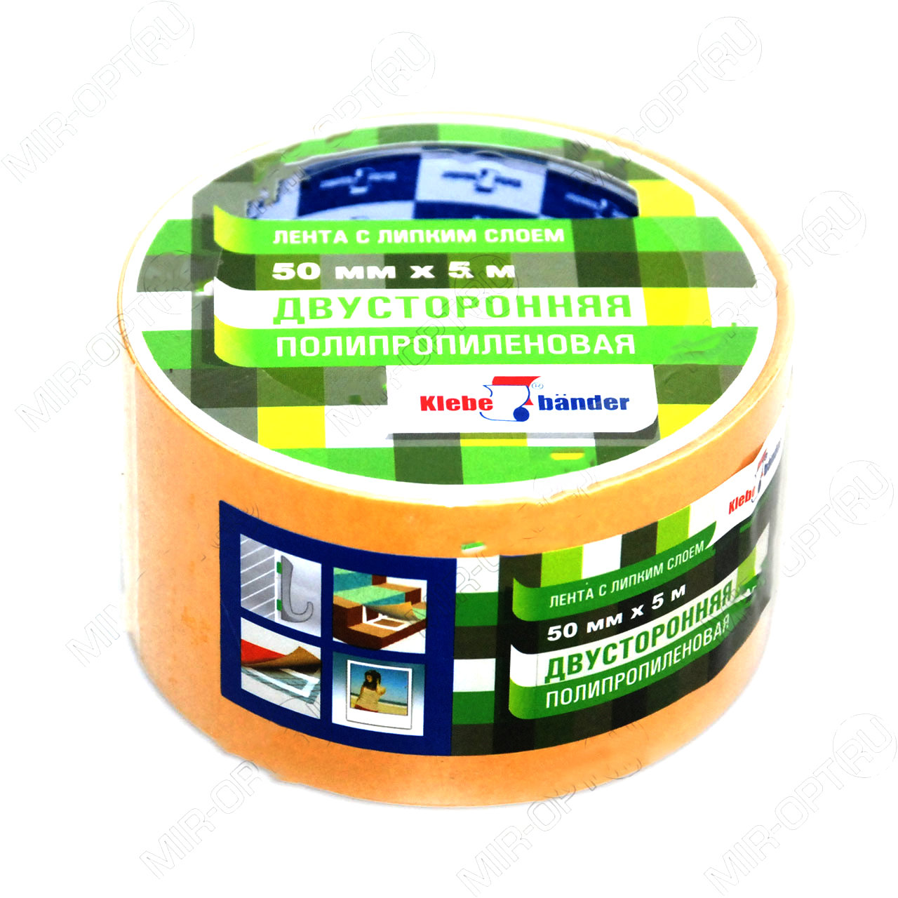 Клейкая лента 50мм х 5м двусторонняя  "Klebebander" ткань /36/