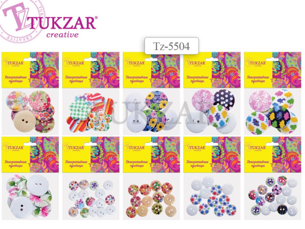 Декоративный элемент "Пуговицы" деревянные 8 х 10см. 10шт. в ассортменте /12/240/