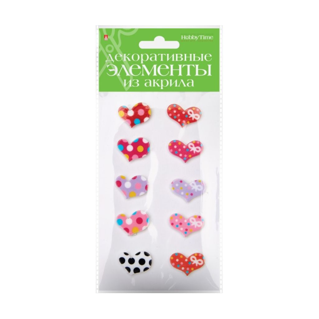 Декоративный элемент "Набор №13. Сердечки" акрил /12/