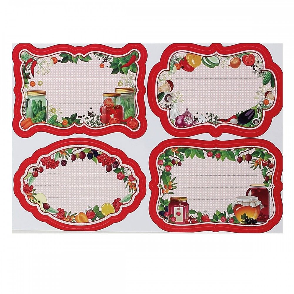 Наклейка для кулинарных банок "Вкусное ассорти" 16шт /150/