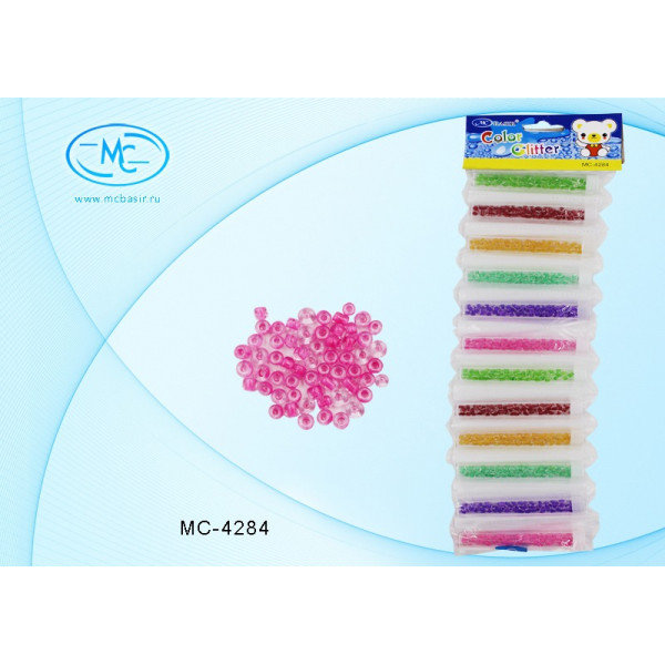 Бисер для плетения в ассортименте 12цв. в наборе /12/