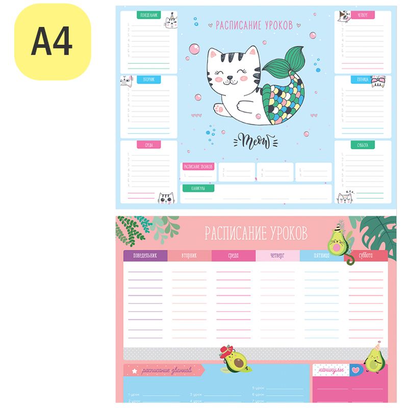 Расписание уроков А4 "Trendy" /20/