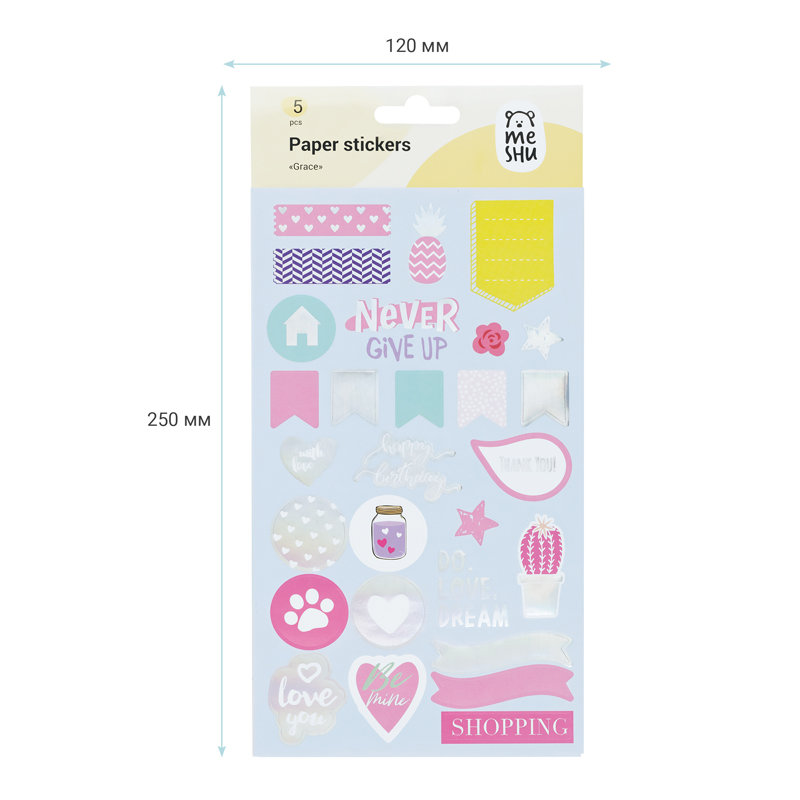 Наклейки MESHU "Grace" 5шт. /5/