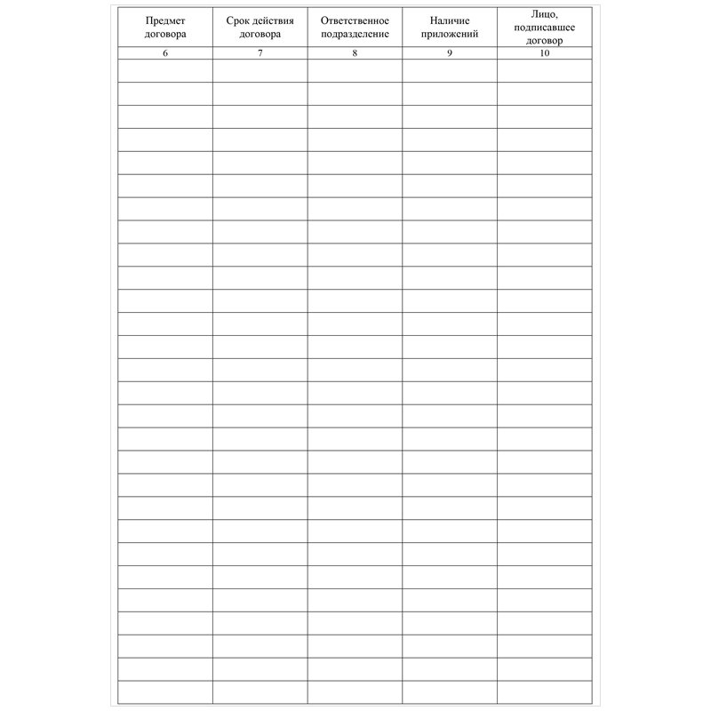 Журнал регистрации договоров /1/