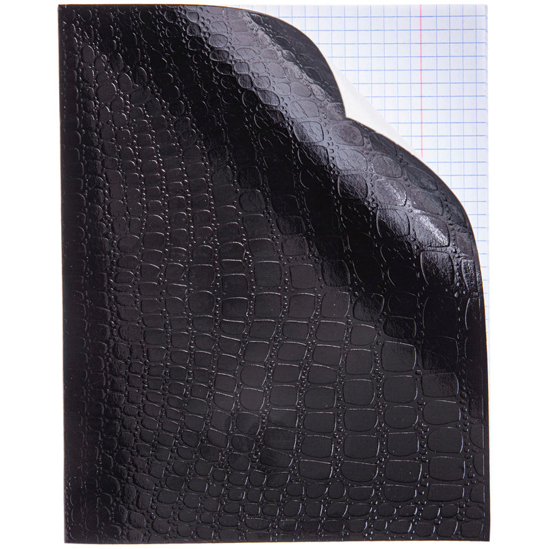 Тетрадь  48л. А5 клетка Бумвинил METALLIC тиснение CROCO Черная/1/100/