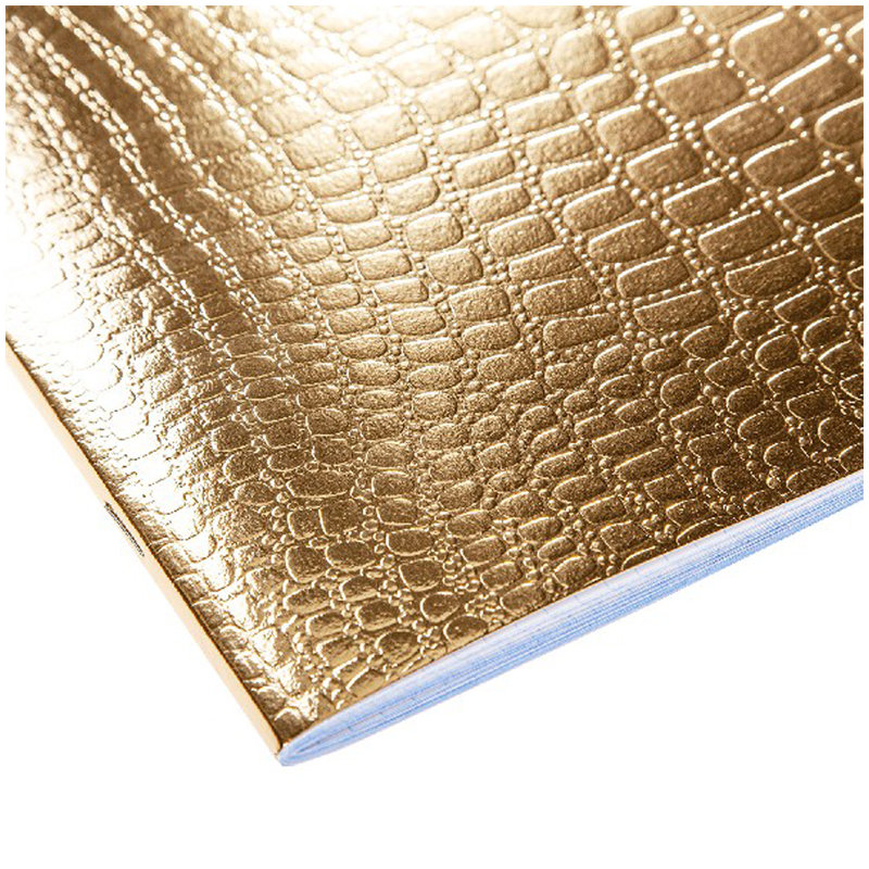 Тетрадь  48л. А5 клетка "Бумвинил METALLIC тиснение CROCO Золото" /1/100/