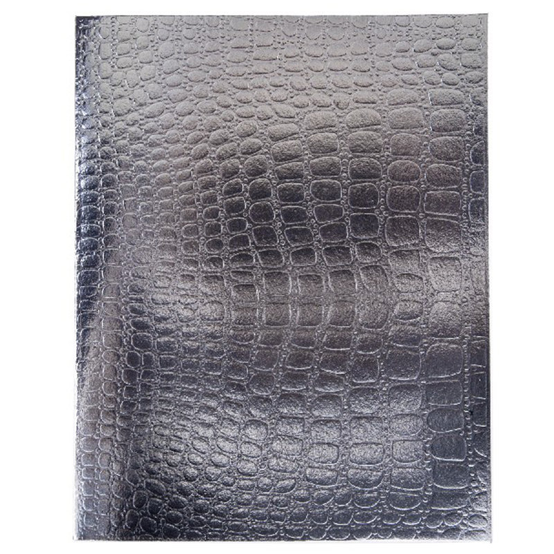 Тетрадь  48л. А5 клетка "Бумвинил METALLIC тиснение CROCO Серебро" /1/100/