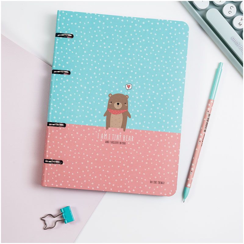 Тетрадь 120л. А5 на кольцах MESHU "Tiny bear" /10/