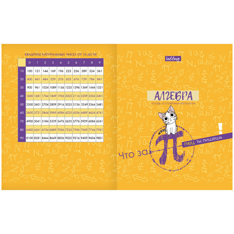 Тетрадь предметная "Алгебра. Kidding" /10/60/
