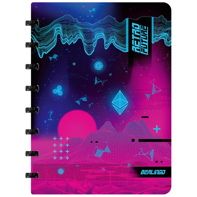 Тетрадь  80л. А5+ на кольцах Berlingo "Retro Future" пластик /24/