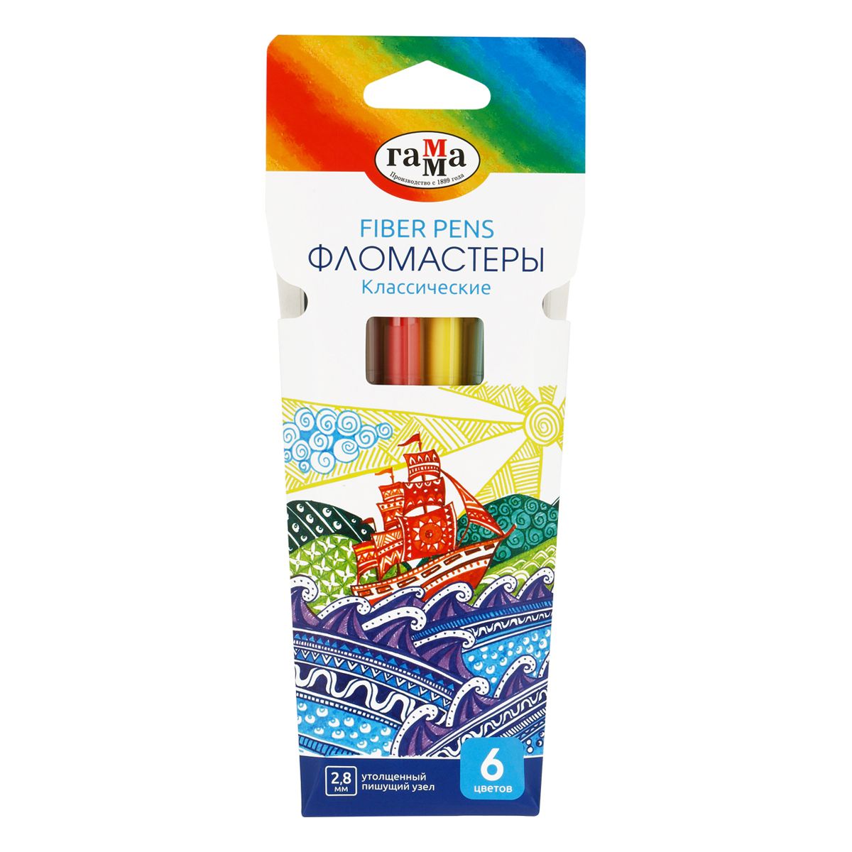 Фломастеры  6цв. "Классические"  смываемые