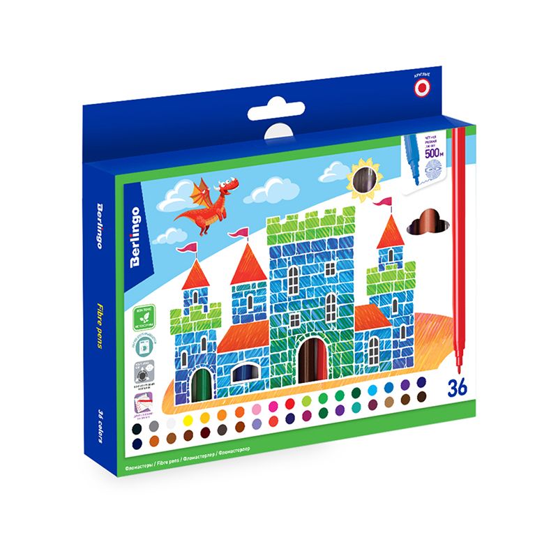 Фломастеры 36цв. Berlingo "Замки"  /12/