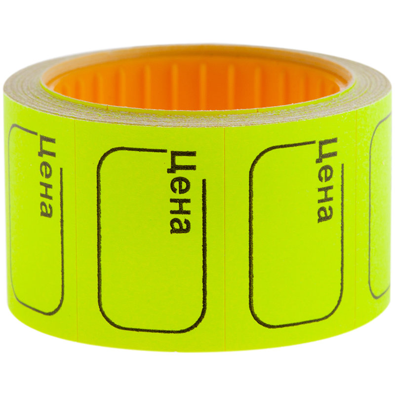 Ценник 20х30мм "OfficeSpace" 200шт. рулон желтый /5/100/