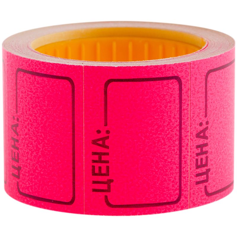 Ценник 25х35мм "OfficeSpace" 200шт. рулон малиновый /5/100/