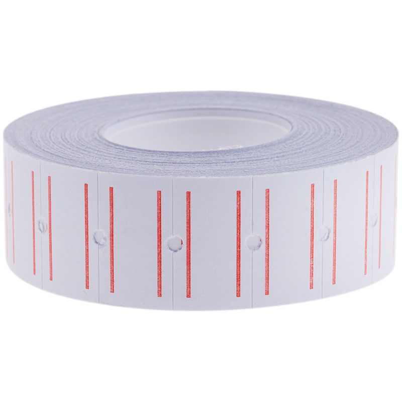 Этикет-лента 21х12мм "OfficeSpace" 500шт. рулон белая с красной полосой /10/