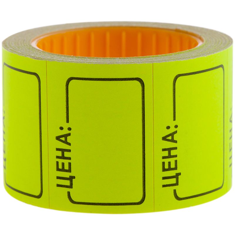 Ценник 25х35мм "OfficeSpace" 200шт. рулон желтый /5/100/