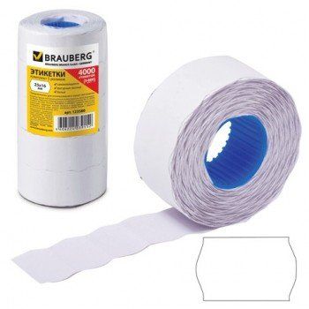 Этикет-лента 26х16мм 800шт. рулон белая волна  /5/100/