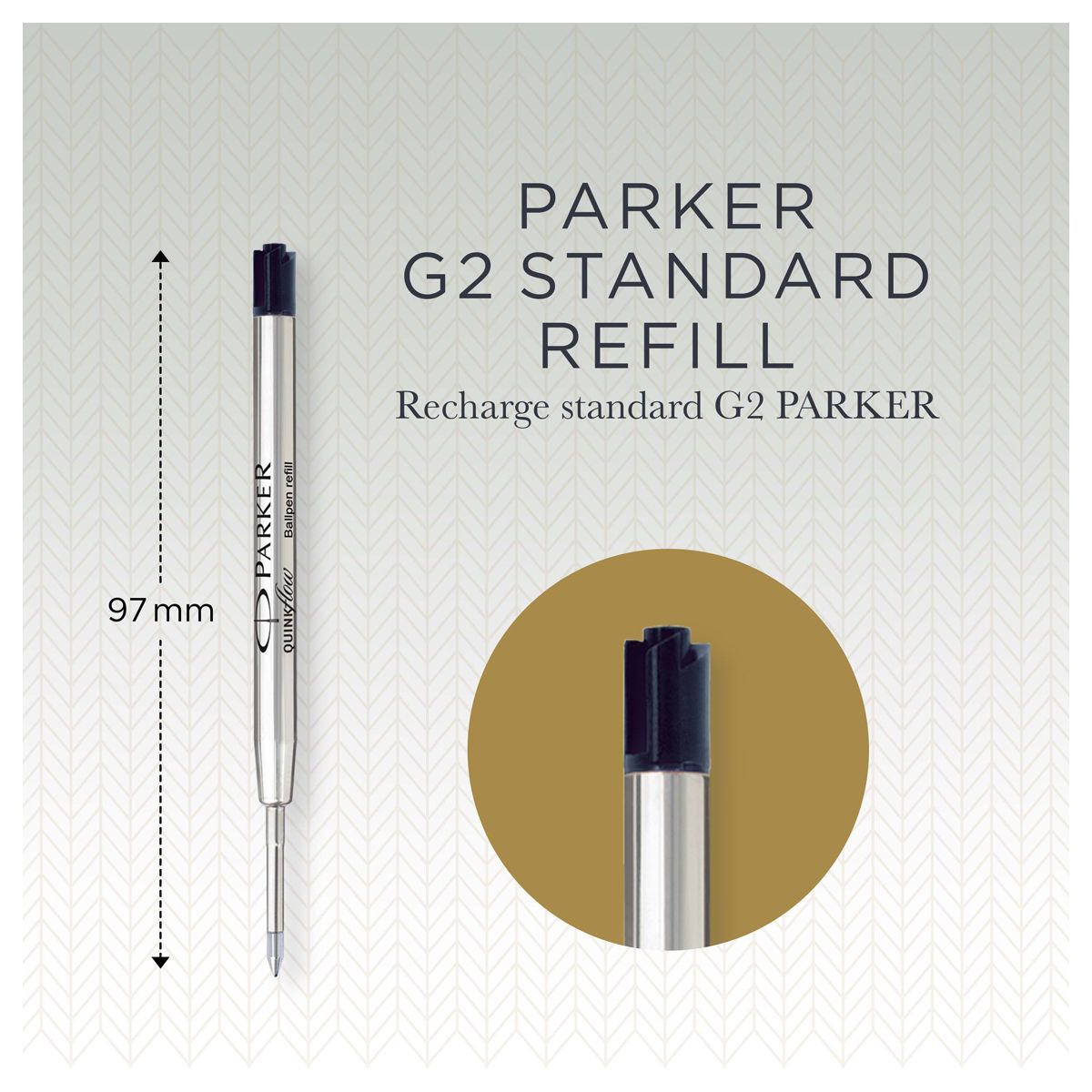 Стержень шариковый Parker "QuinkFlow Ball Point" черный объемный 98мм. 0,8мм. /12/