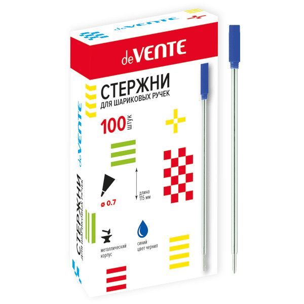 Стержень шариковый "deVENTE" для поворотного механизма d=0,7 мм, 115 мм /100/