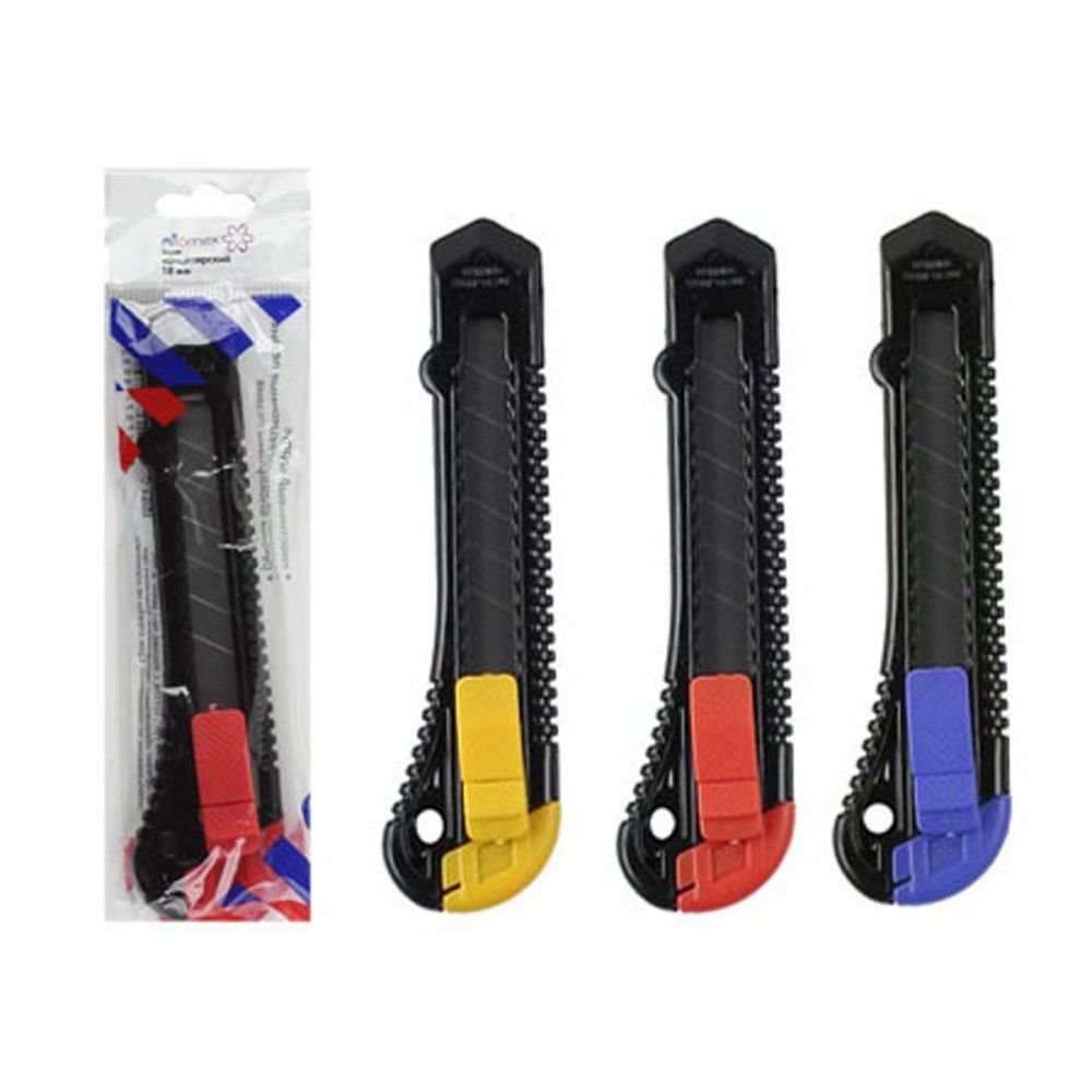 Нож канцелярский 18мм "ATTOMEX" /30/