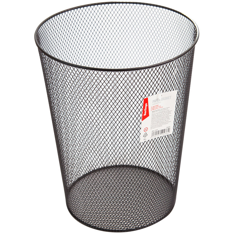 Корзина для бумаг  9л "Berlingo Steel&Style" сетчатая металлическая черная /12/