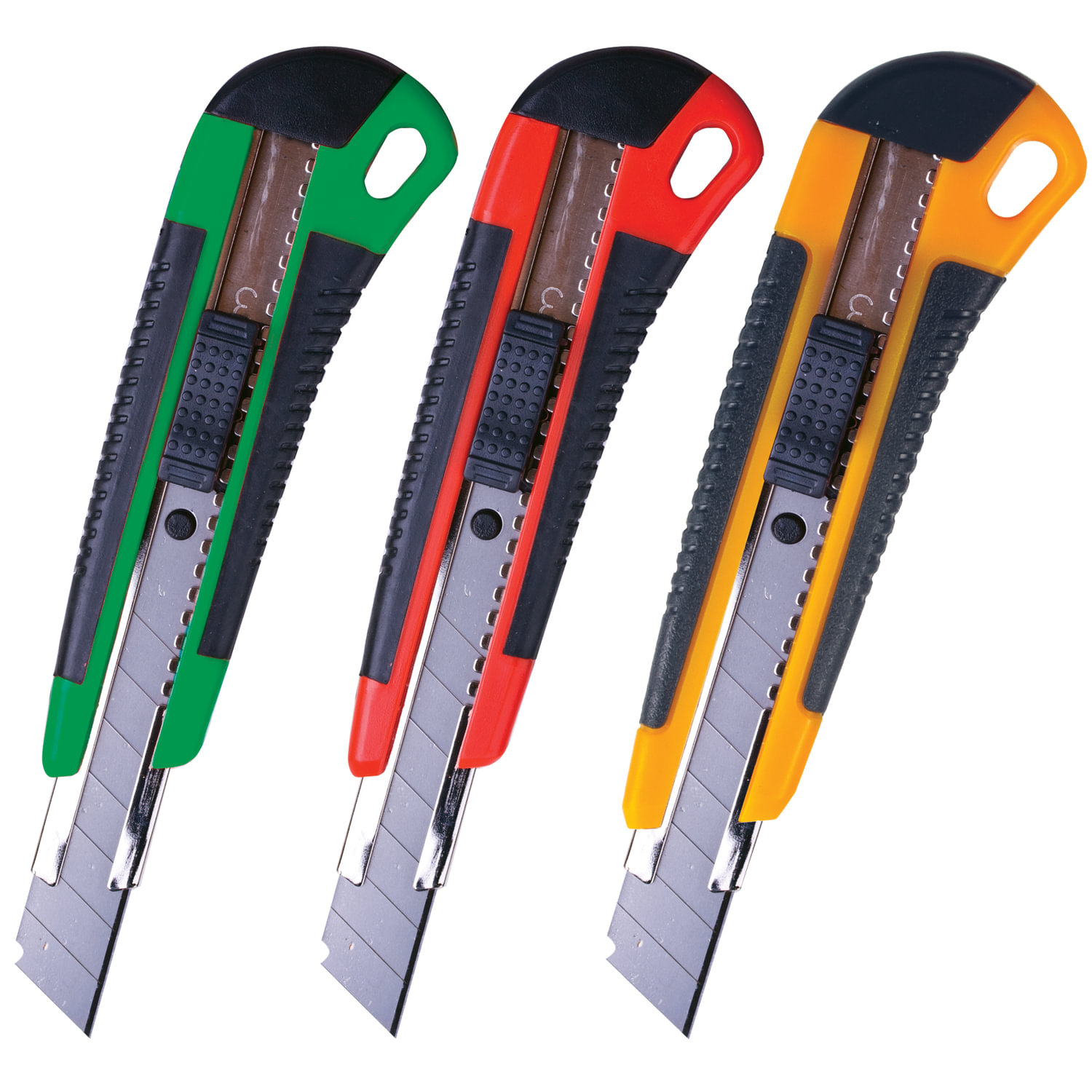 Нож канцелярский 18мм "BRAUBERG" + 2 лезвия /24/